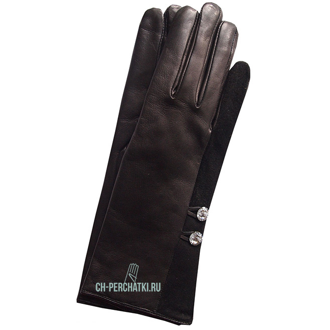 Женские кожаные перчатки с элементами Swarovski 2683sw
