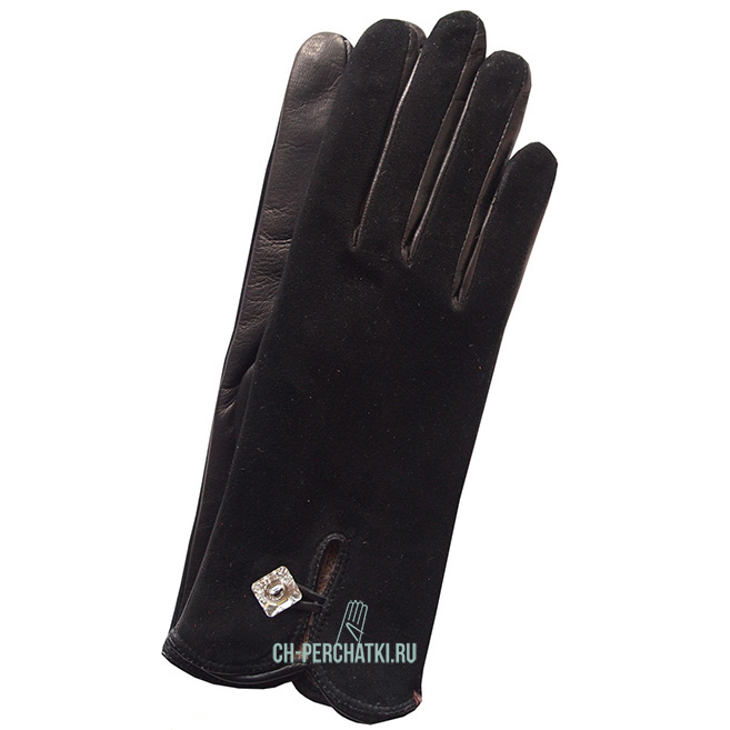 Женские кожаные перчатки с элементами Swarovski 4637sw